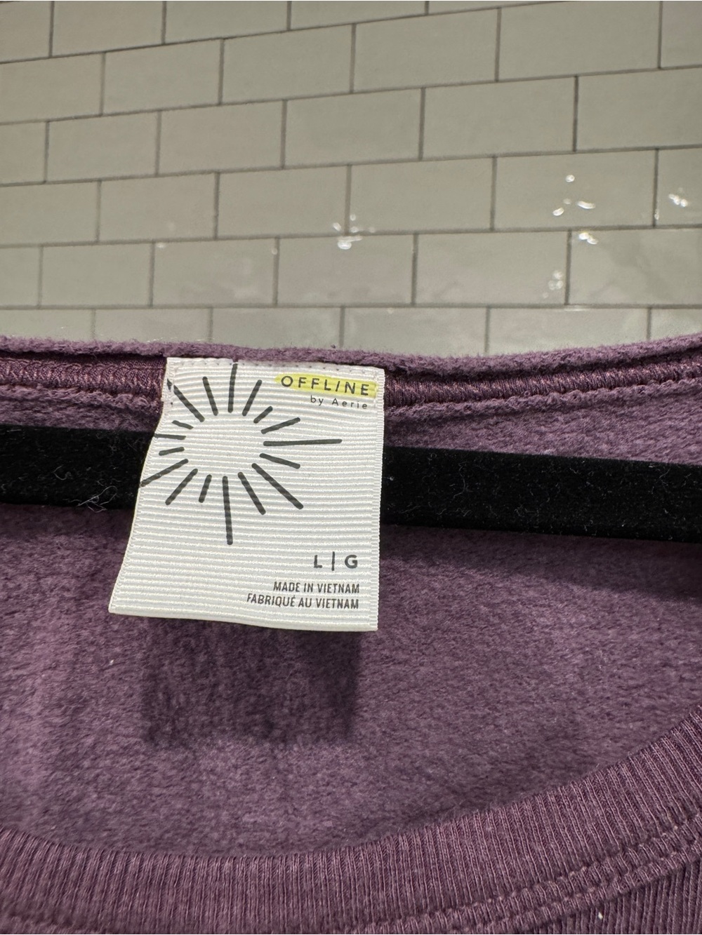 Aerie offline layered bubble hem sweatshirt. - Picture 2 of 4